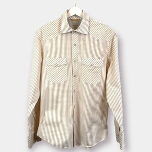 Banana Republic Men's Western Pearl Snaps Long Sleeve Shirt Size Medium Slim Fit